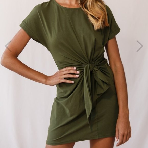 Green T-Shirt Dress - Picture 1 of 4